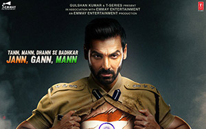 John Abraham looking patriotic in the first look poster of Bollywood action film, Satyameva Jayate 2